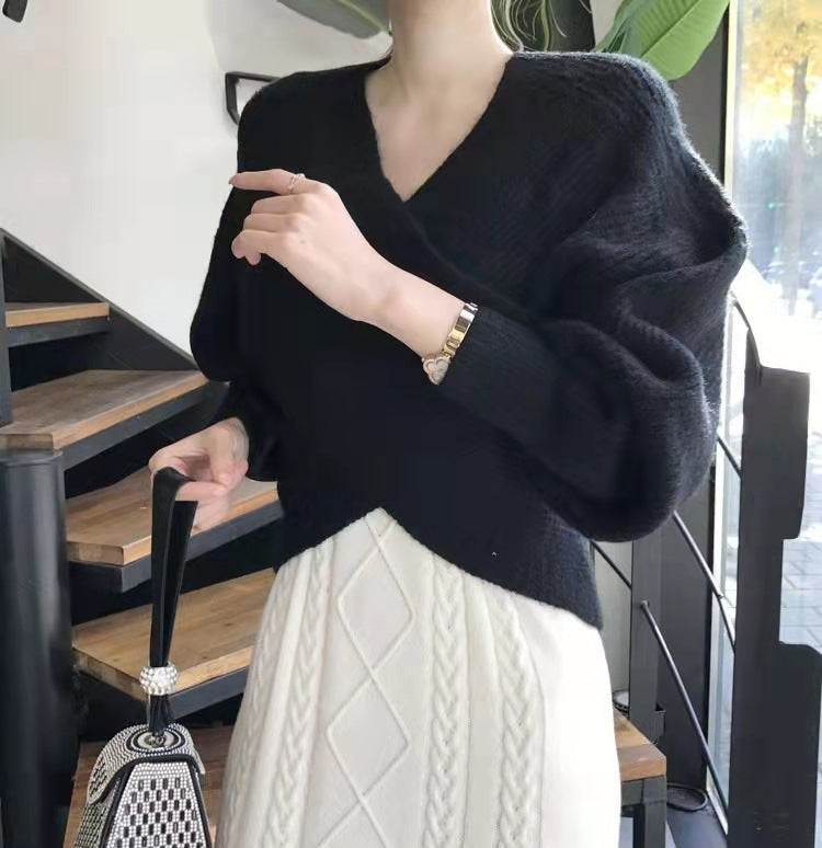 Lefèvre™ Pull en tricot croisé chic
