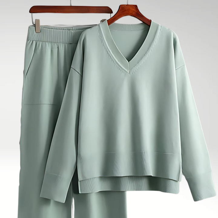 Lefèvre™ Ensemble Deux Pièces Luxe à Col en V