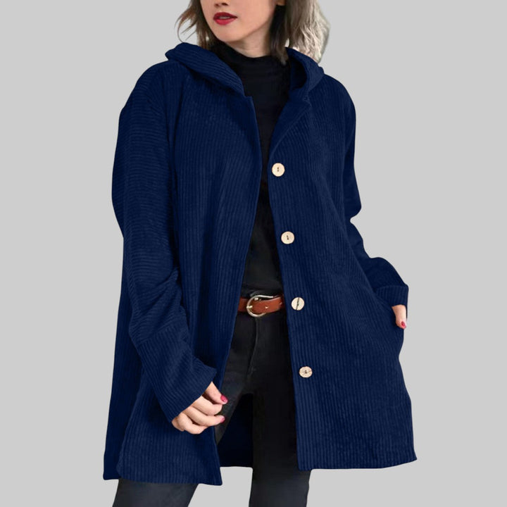 Lefèvre™ Veste Matelassée en Velours Côtelé avec Capuche