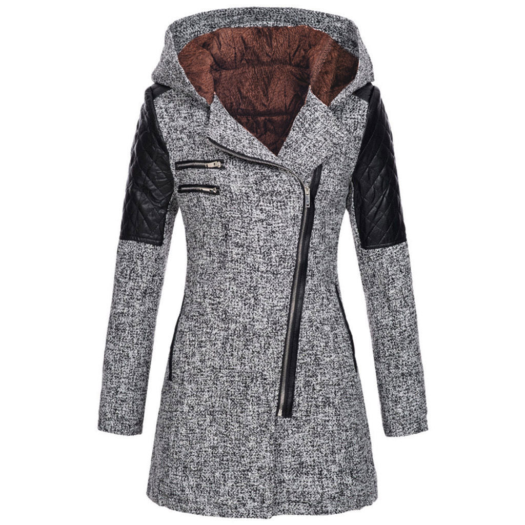 Lefèvre™ Manteau À Capuche Hivernal En Laine Pour Femmes