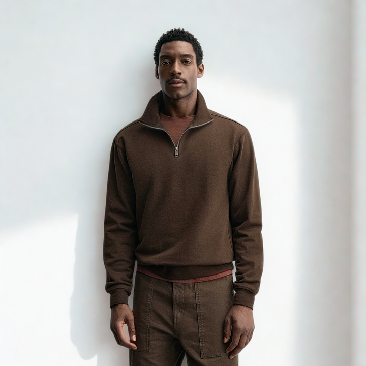 Lefèvre™ Sweat Zip Paris - Marron