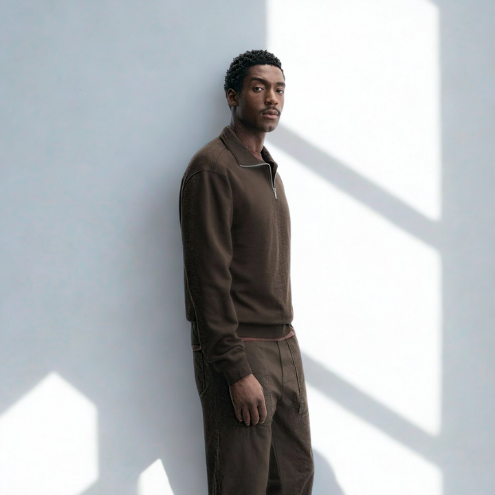 Lefèvre™ Sweat Zip Paris - Marron