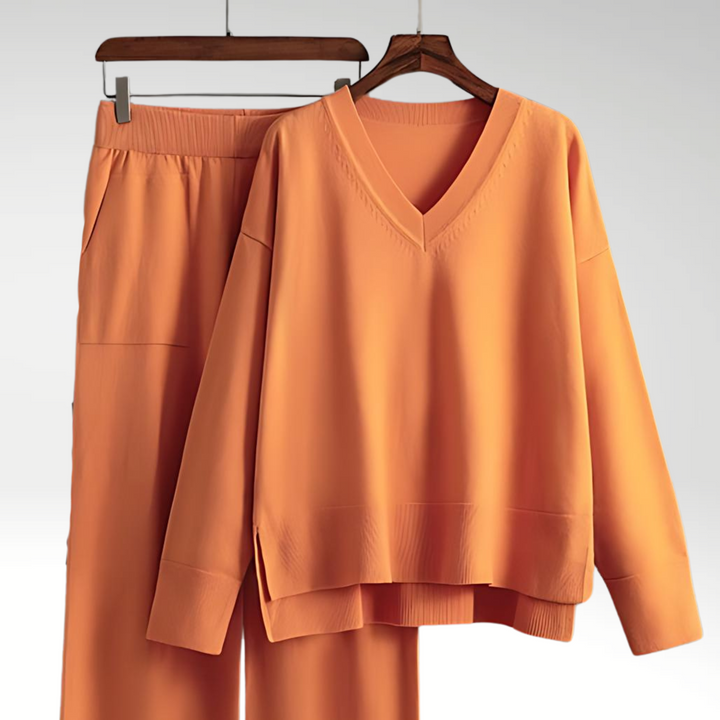 Lefèvre™ Ensemble Deux Pièces Luxe à Col en V