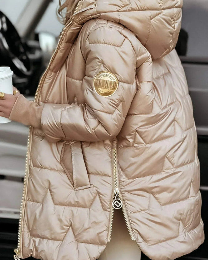 Lefèvre™ Manteau d’hiver élégant avec capuche