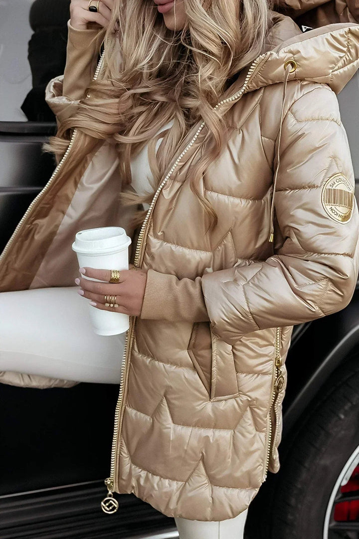 Lefèvre™ Manteau d’hiver élégant avec capuche