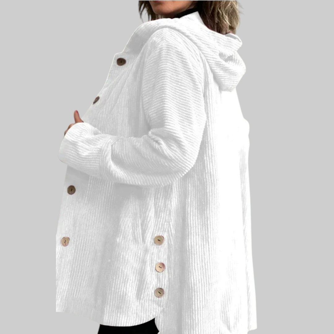 Lefèvre™ Veste Matelassée en Velours Côtelé avec Capuche