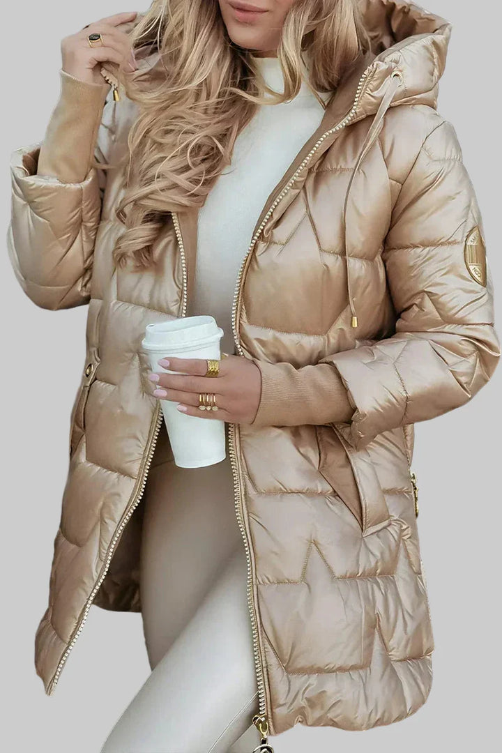Lefèvre™ Manteau d’hiver élégant avec capuche